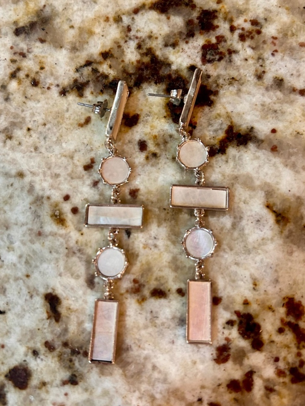 Silver Mother-of-Pearl Drop Earrings